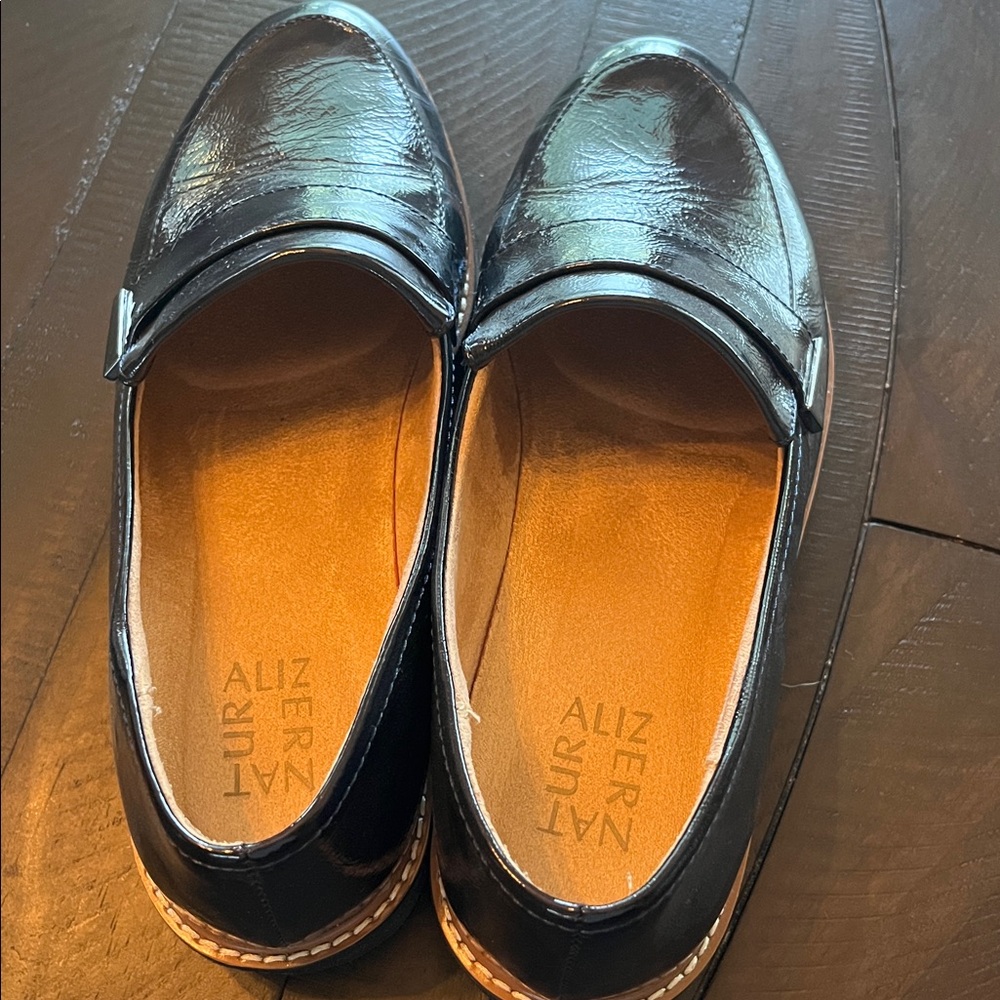 Navy Patent Leather Loafers - Picture 4 of 4